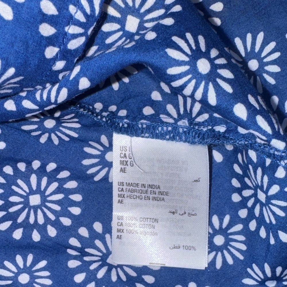 Style & Co. Navy and White Daisy Print Blouse - Picture 8 of 8